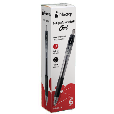 BOLIGRAFO NEXTEP GEL RETRACTIL MEDIANO 0.7MM NEGRO