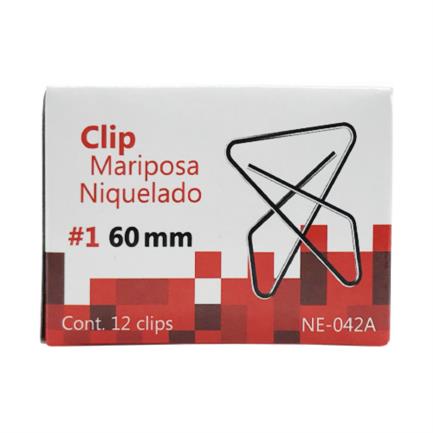 CLIP MARIPOSA NEXTEP NIQUELADO #1 60MM 12 CLIPS