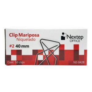 CLIP MARIPOSA NEXTEP NIQUELADO #2 40MM 50 CLIPS
