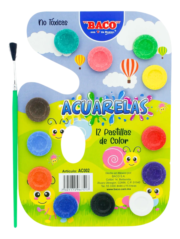 ACUARELA BACO 12 COLORES